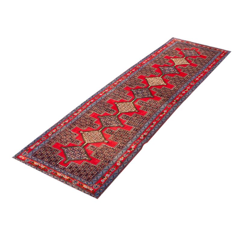 ECARPETGALLERY Hand-knotted Kayseri Red Wool Rug - 3' x 10' 5"