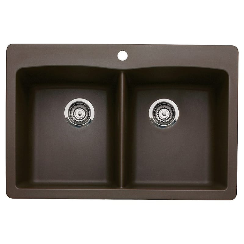 Blanco Diamond Cafe Brown Siligranit II Equal Double Bowl Sink