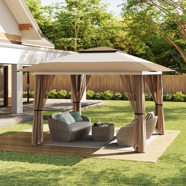 11 x 11 / 13 x 13 Pop Up Gazebo Tent with Mosquito Netting