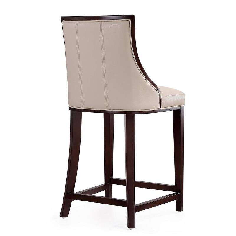 Manhattan Comfort Fifth Ave 39.5 in. Dark Walnut Beech Wood Counter Height Bar Stool