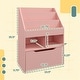 preview thumbnail 24 of 35, 3-Tier Kids Book Shelf Cabinet with 2 Storage Compartment and Large Drawer - 23.5" W x 11.75" D x 35.5" H