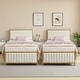 preview thumbnail 1 of 20, Javlergo Set of 2 Twin Kids Bed Frame with Upholstered Tufted Headboard & Footboard Heavy Duty No Box Spring Needed Bed for kid Gold - Twin