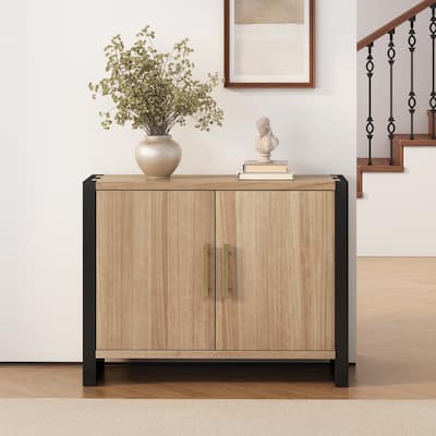 Christopher Knight Home - Alaric Minimalist MDF Paulownia Veneer Sideboard with Adjustable Shelves
