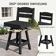 preview thumbnail 48 of 48, 3-Piece HDPE Counter Height Bar Set with 2 24.8'' Height Swivel Bar Stools and 29.92'' W Square Bar Table,Pub table sets of 3