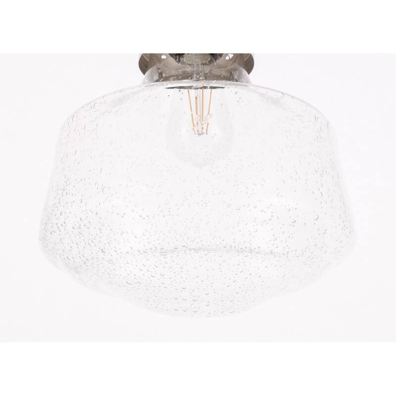 Klyle 1-Light Clear Bubble Glass Flush mount