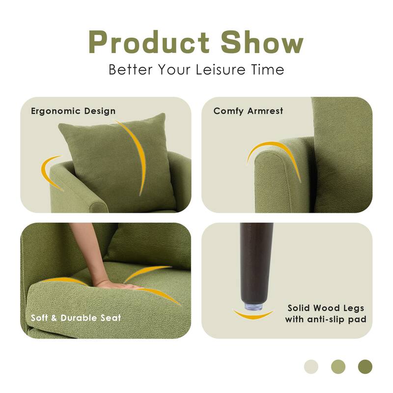Upholstered Arm Chair With Solid Wood Legs