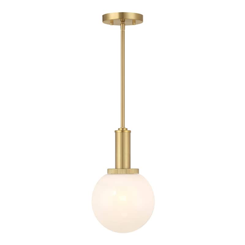 Bellevue SHP87670 8" Wide Mini Pendant with Strié Glass Shade