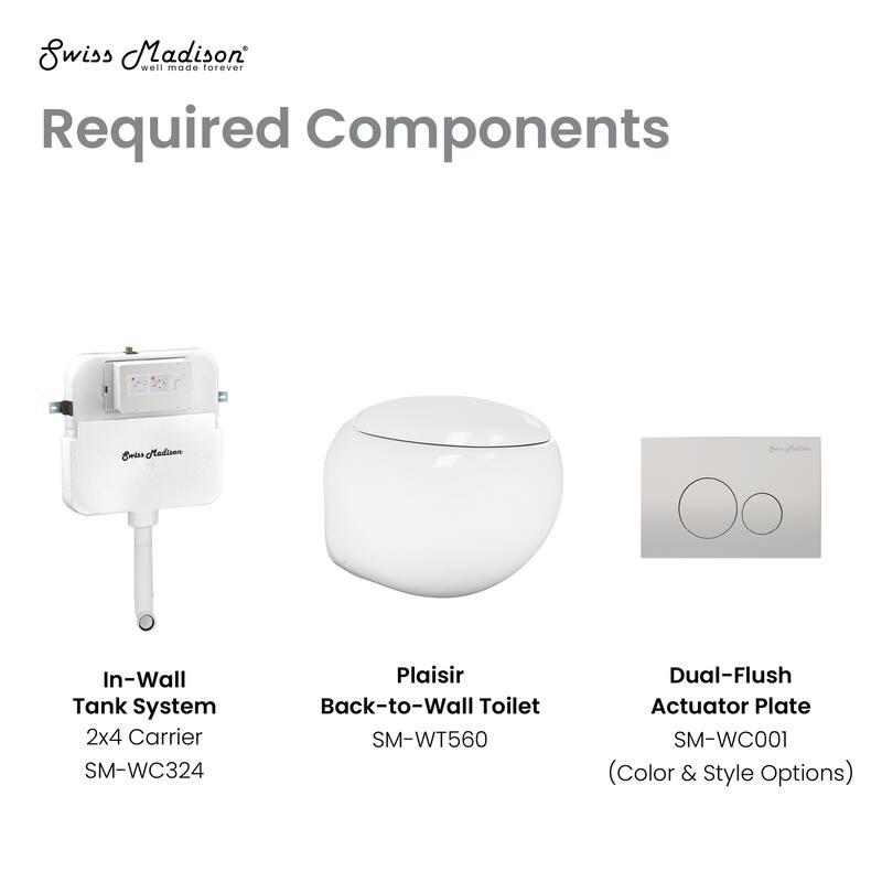 Plaisir Back To Wall Toilet - 23" x 16.2" x 15.63"