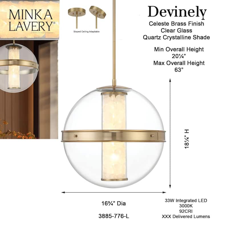 Minka Lavery 3885-L Divinely 17" Wide LED Crystal Pendant