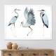 preview thumbnail 5 of 8, Designart "Heron Birds II" Traditional Framed Art Print 20 In. Wide x 12 In. High - White