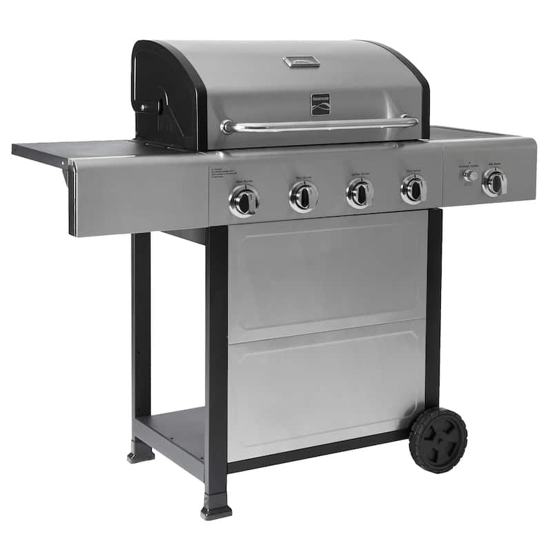 Kenmore 4-Burner Propane Gas Grill with Side Burner in Stainless Steel