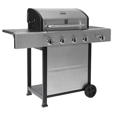 Kenmore 4-Burner Propane Gas Grill with Side Burner in Stainless Steel