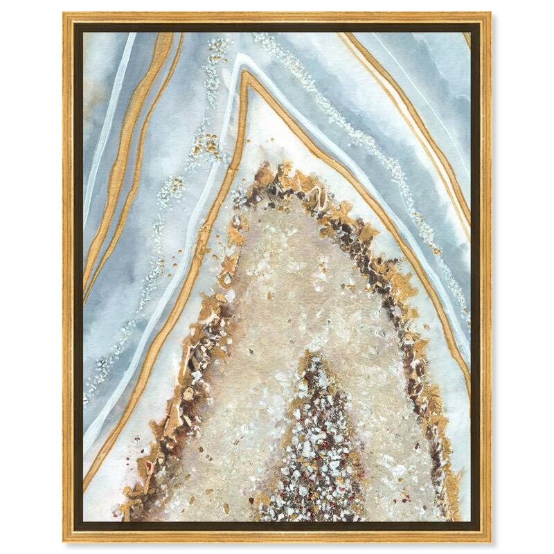 Art Remedy Clarity Art Framed Mineral, Agate & Geode 1 Piece Canvas Wall Art - 17 x 21 - Gold