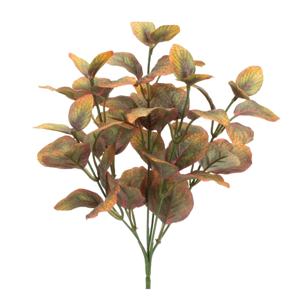 Artificial Variegated Foliage Plant Sprays - 12.5" - Yellow and Red - Set of 6