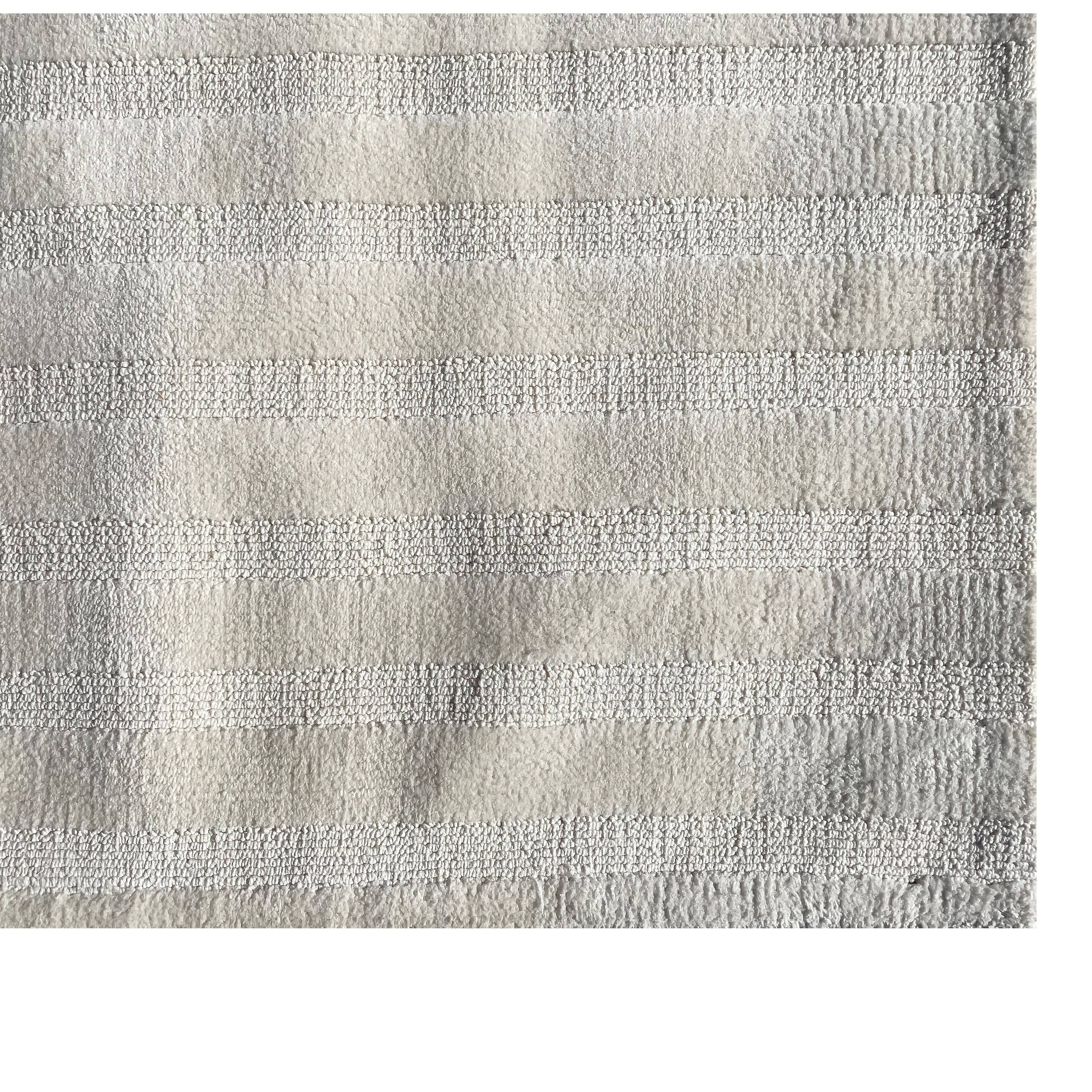 9x12 Ivory Light Cream Abstract Waves Stripes Textured Boho Minimal