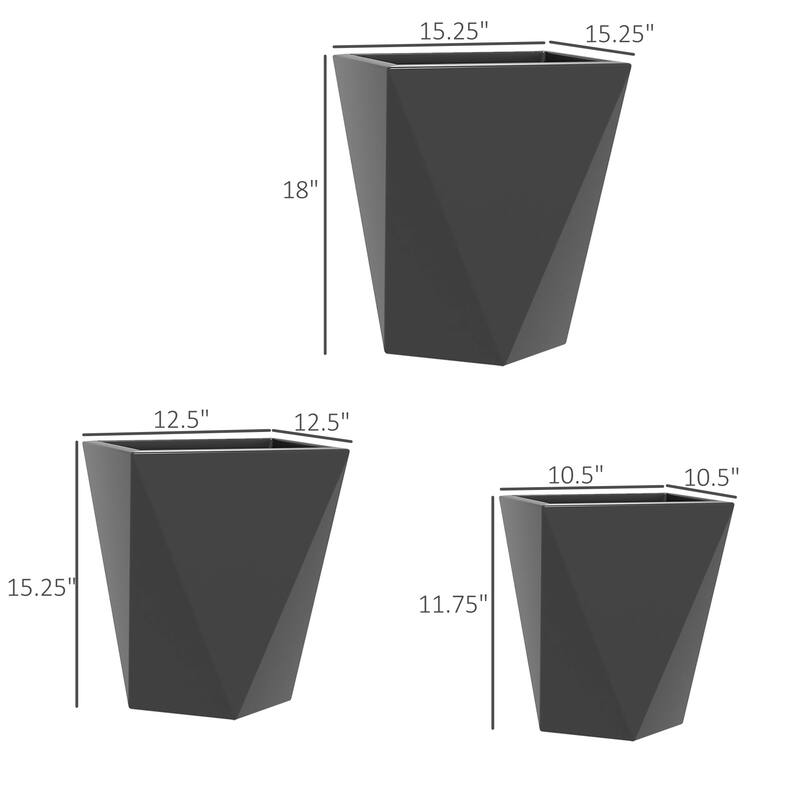 Tall Planters MgO Indoor Outdoor Planters Set of 3