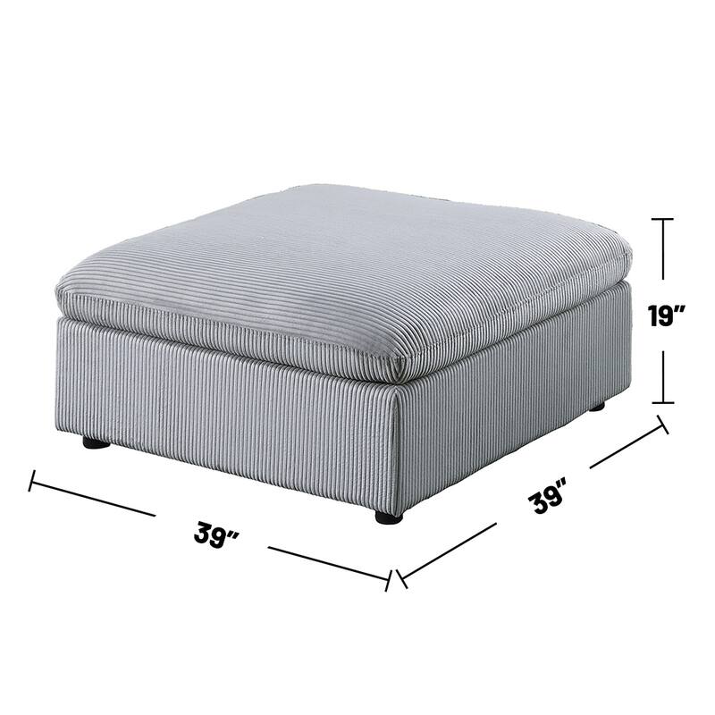 7 Piece Corduroy Upholstered Modular Sectional Sofa with Ottoman