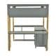 preview thumbnail 8 of 10, Twin Size Wood Loft Bed With Built-in Storage Cabinet and Cubes, Foldable desk