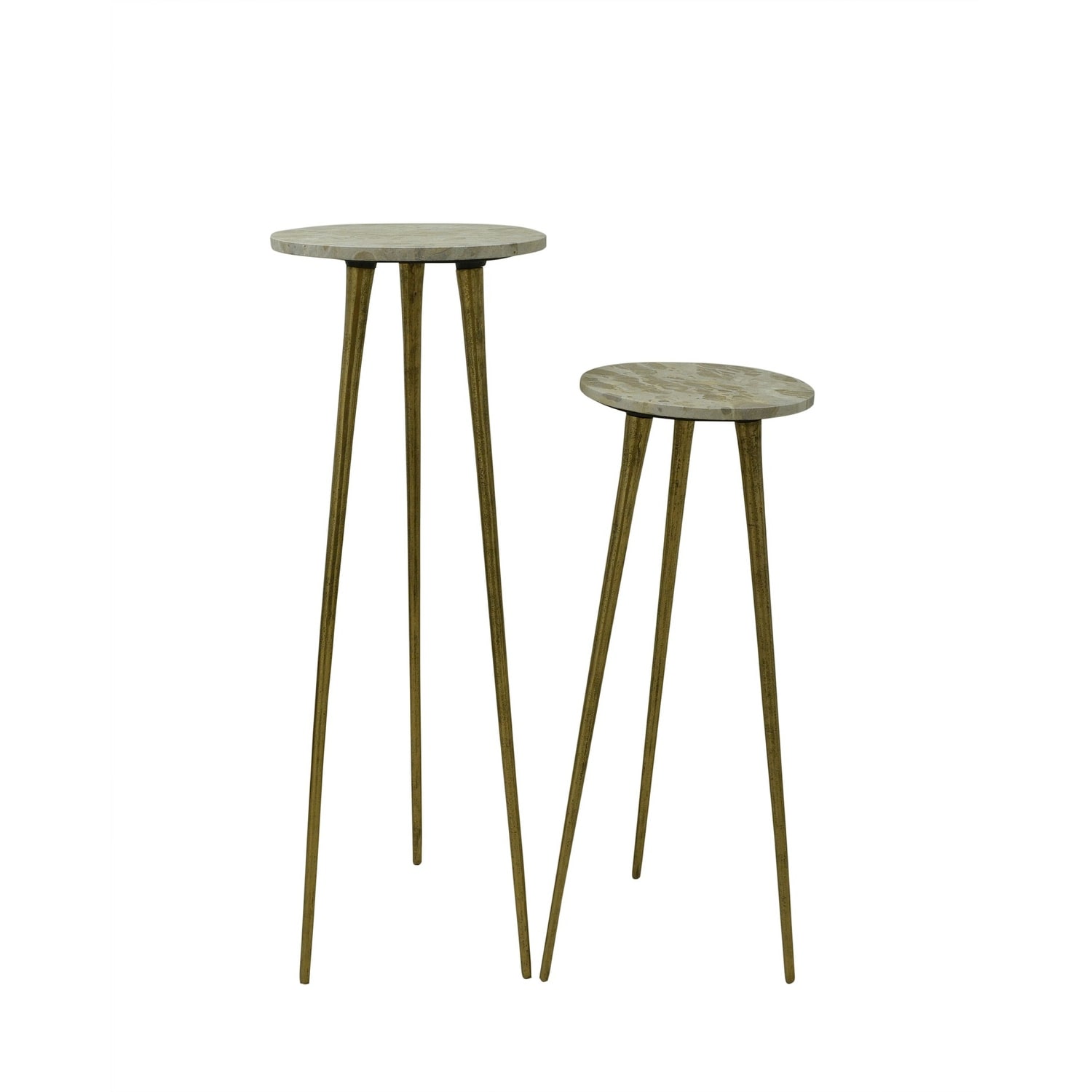 Marble Top Peddital w/Aluminum Legs Set of 2