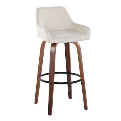 Porch & Den Galotti 30" Fixed-Height Bar Stool with Bent Wood Legs & Round Footrest (Set of 2)