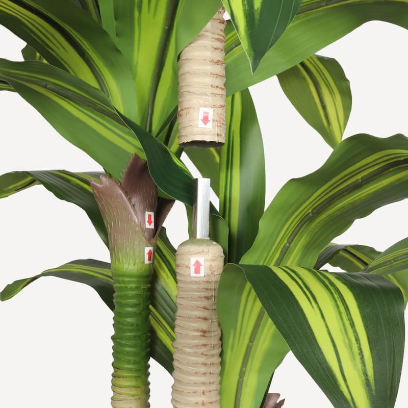 5" Artificial Dracaena Tree with Black Plastic Pot, 1pc/set