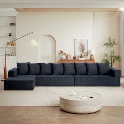 159.2" Chenille Modular Sectional Sofa with Plush Cushions