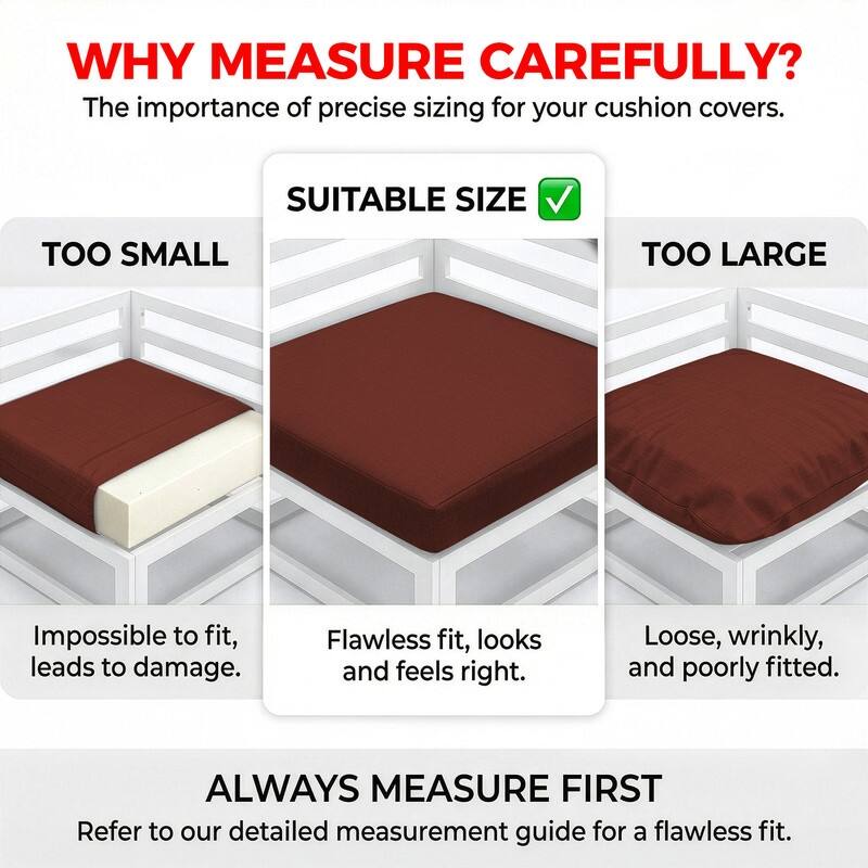 FINCATI 28" × 28" Outdoor Cushion Cover, Sofa Cushion Replacement Slipcover, Patio Seat Cover 28 Inches (COVER ONLY!)