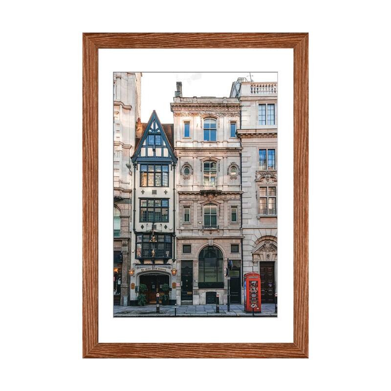 iCanvas "Fleet Street - London" by The Urbanteller PFA - Walnut - 32x24x1