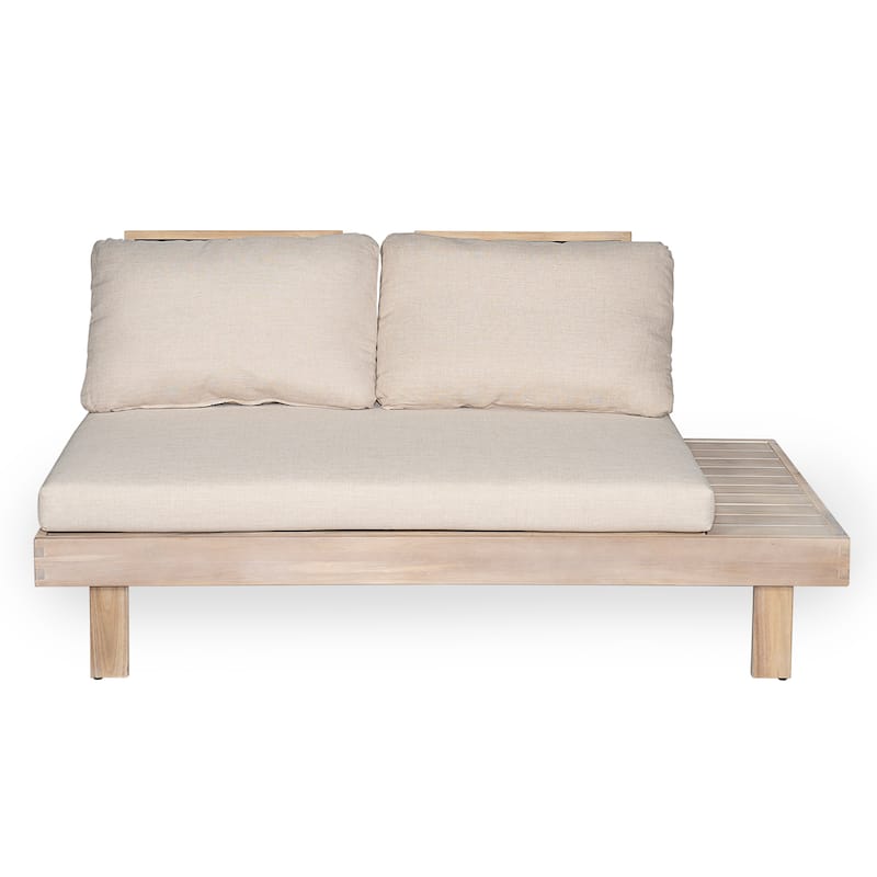 Christopher Knight Home - Mirek Acacia Wood Outdoor 4 Piece Sectional Sofa with Water-Repellent Cushions