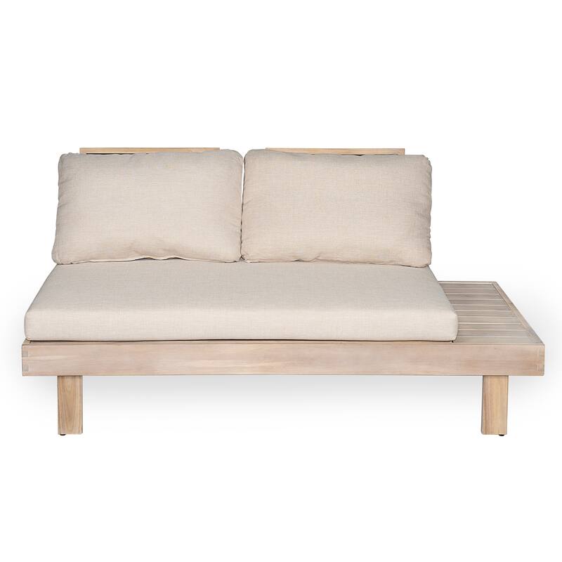 Christopher Knight Home - Topia Mid-Century Outdoor Sectional Sofa Set with Coffee Table and Water-Resistant Cushions