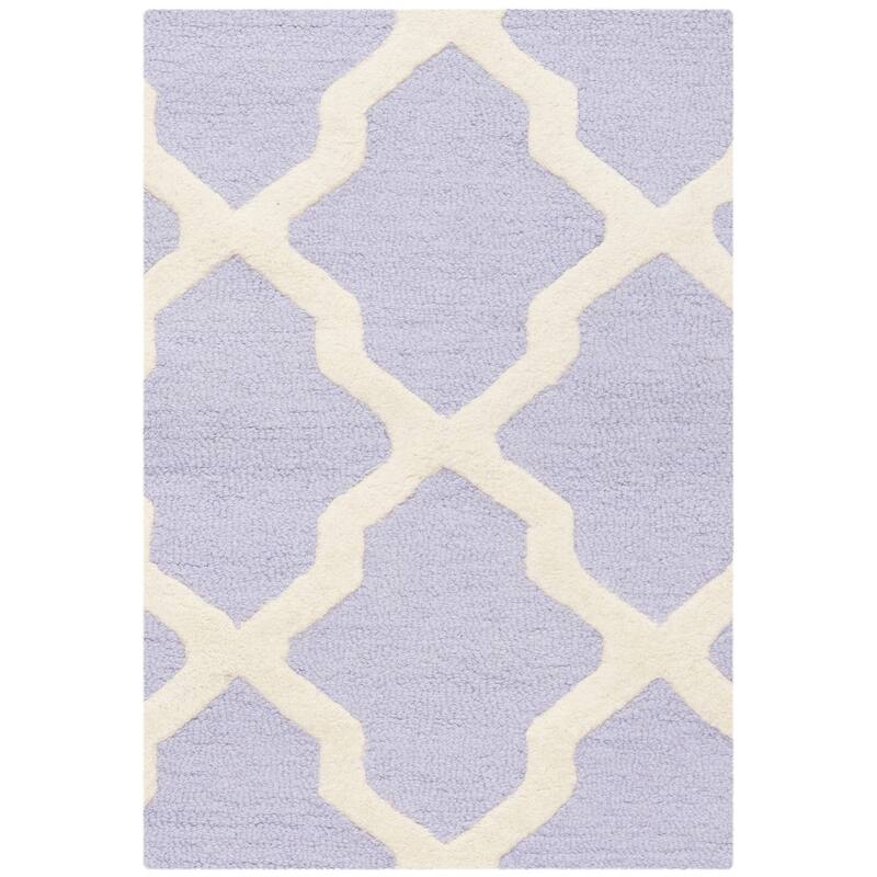 SAFAVIEH Handmade Cambridge Eirny Moroccan Trellis Wool Rug - 2' x 3' - Lavander/Ivory