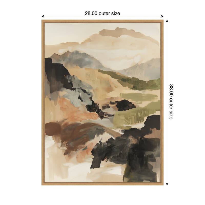 Kate and Laurel Sylvie Tonal Mountains II Framed Canvas by Amy Lighthall
