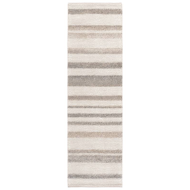 SAFAVIEH Handmade Natura Morane Wool Rug - 2'3" x 8' Runner - Taupe/Ivory
