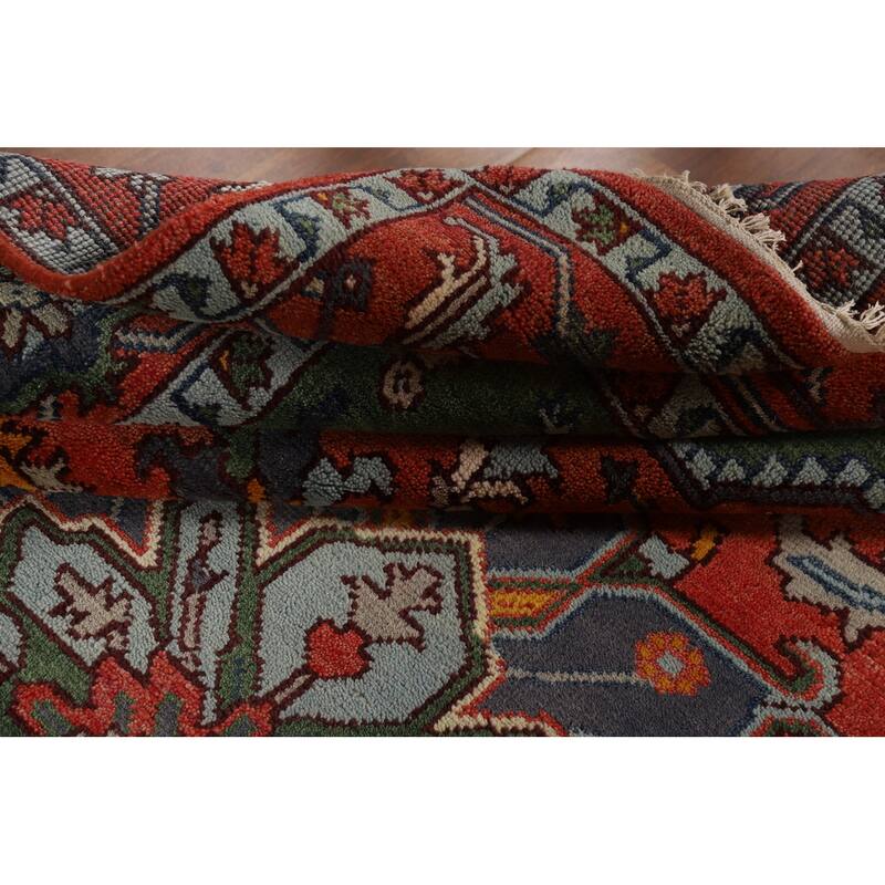 Animals Design Heriz Serapi Indian Area Rug Handmade Wool Carpet - 7'11" x 9'11"