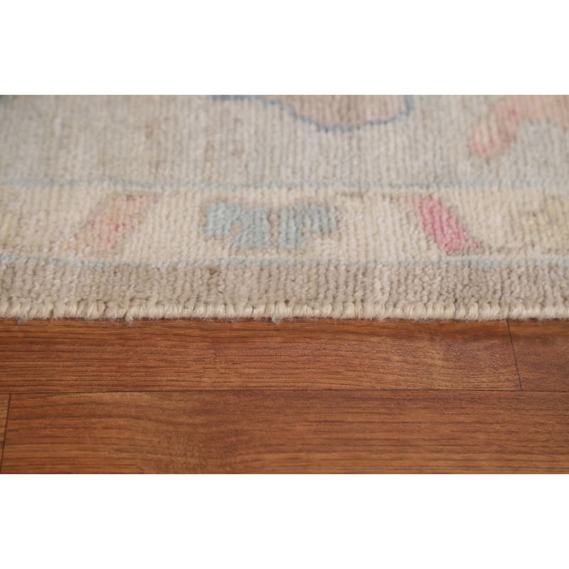 Oushak Turkish Large Area Rug Hand-knotted Floral Wool Carpet - 9'11"x 13'7"