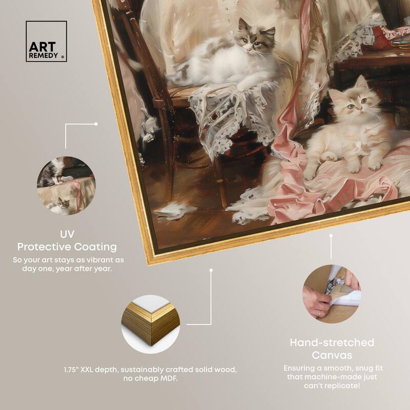 Kittens at the Table Canvas by Art Remedy