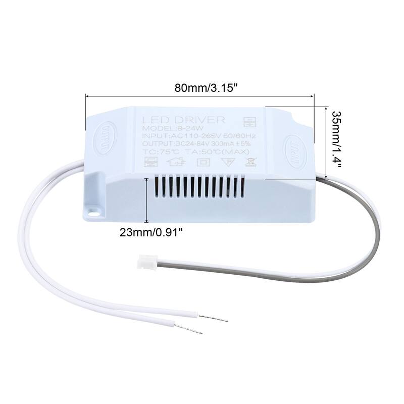 8-24W 300mA LED Driver AC110-265V Output 24-84V DC Connector Rectifier - 2Pcs