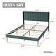 preview thumbnail 67 of 91, Caxkun Upholstered Platform Bed Frame with Wingback headboard