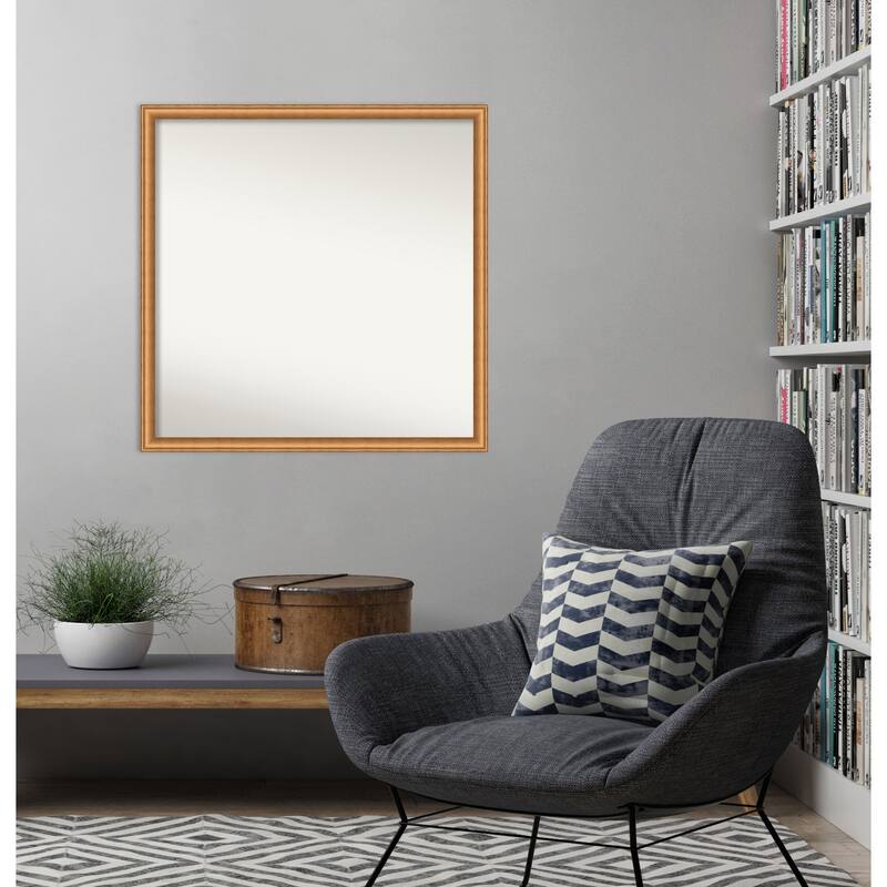 Salon Scoop Non-Beveled Wood Framed Wall Mirror