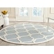 preview thumbnail 15 of 54, SAFAVIEH Handmade Cambridge Sinda Modern Moroccan Wool Rug 6' Round - Blue/Ivory - Round
