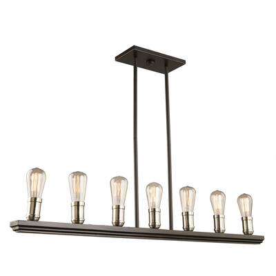 Artistry lighting Six Light Chandelier Faux Wood & Brushed Nickel - Exact Size