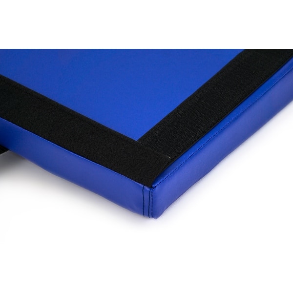 ProSource Tri-Fold Folding Thick Exercise Mat, 6'x4', Carrying Handles, Blue