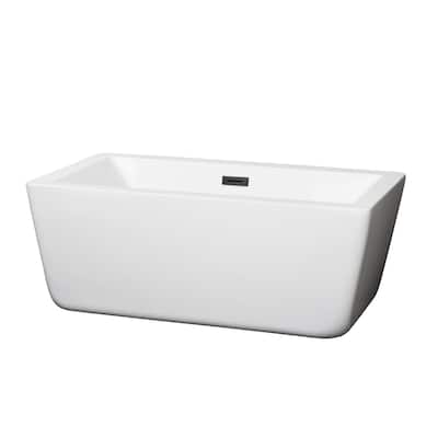 Wyndham Collection Laura 59" Free Standing Acrylic Soaking Tub with