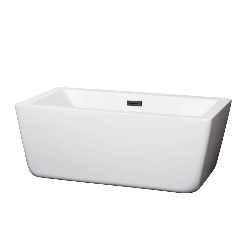 Wyndham Collection Laura 59" Free Standing Acrylic Soaking Tub with