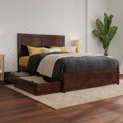 Clayton Platform Bed with Panel Footboard and Storage Drawers