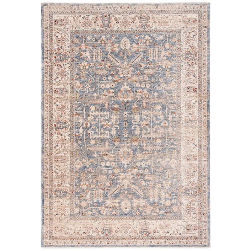 SAFAVIEH Heirloom Celeste Traditional Oriental Polyester Rug - 4' x 6' - Light Blue/Ivory