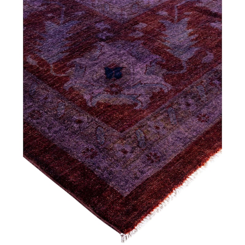 Overdyed One-of-a-Kind Hand-Knotted Area Rug - Purple - 12' 0" x 17' 5"