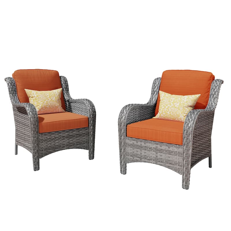 OVIOS 2-piece Patio Wicker Chairs Set