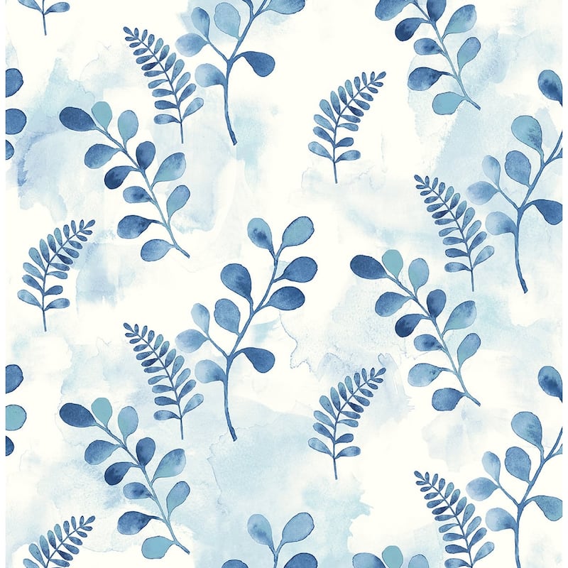NextWall Woodland Walk Peel and Stick Wallpaper - 20.5 in. W x 18 ft. L - Marine Blue