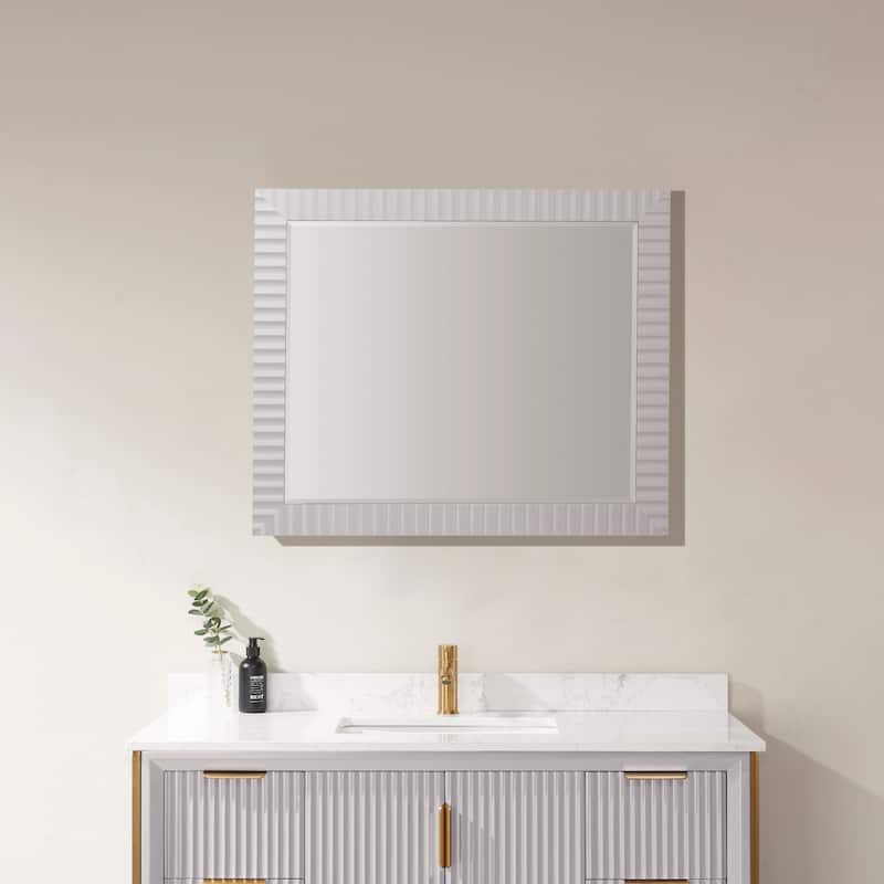 Savona 36" Bathroom/Vanity Wave framed Wall Mirror in Paris Grey - 36 inches